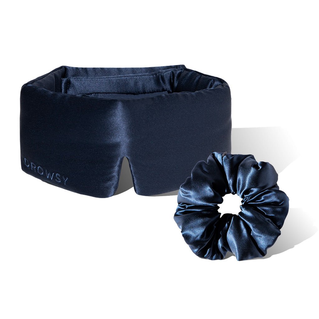 USA - DrowsyB2B Sleep Mask + Scrunchie - Midnight Blue