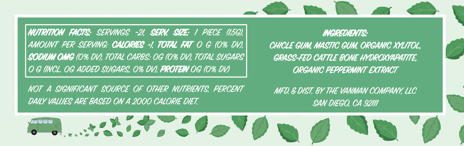 VanMan *New* VanMan's Remineralizing Chewing Gum - 2 oz