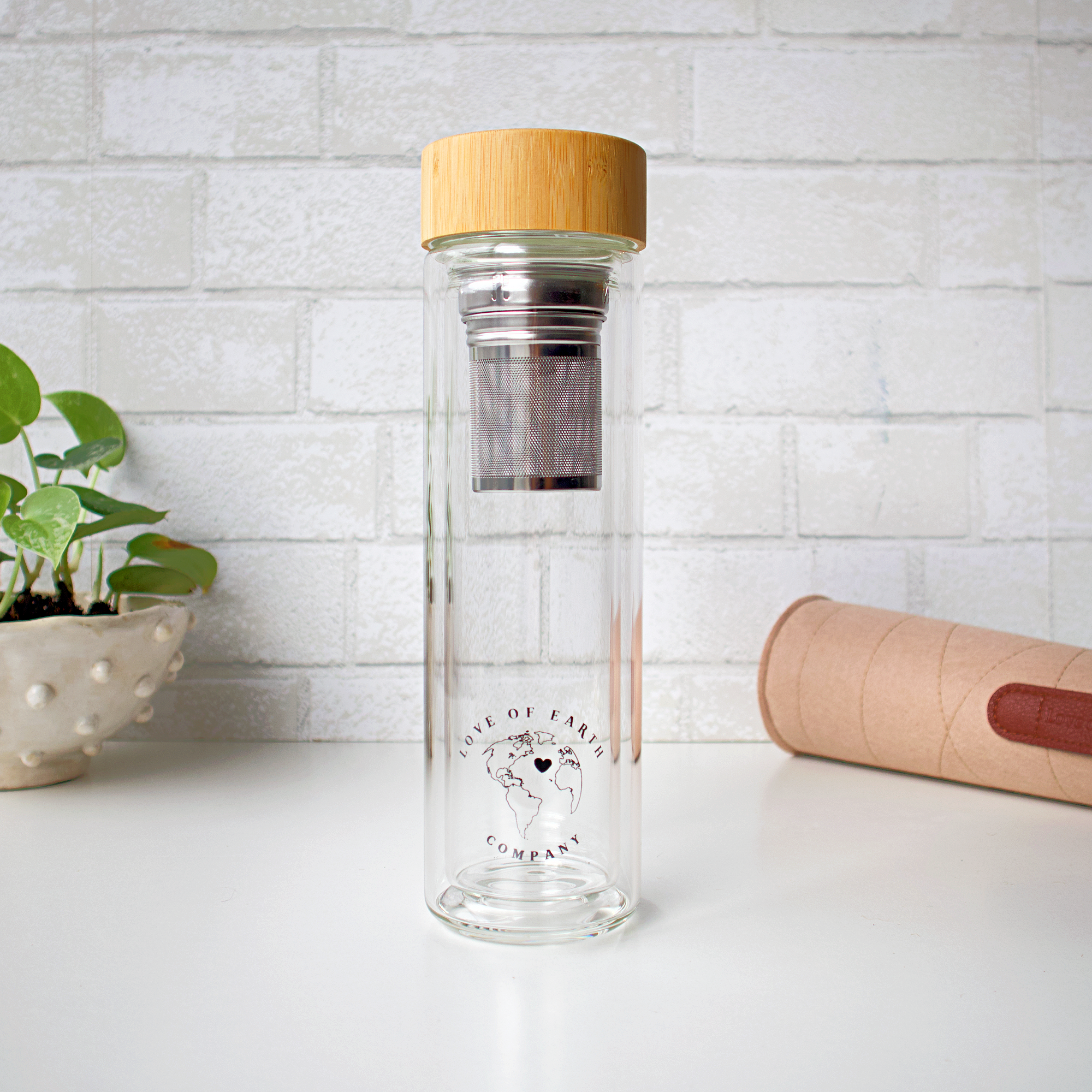 Glass Tea + Coffee Infuser Bottle