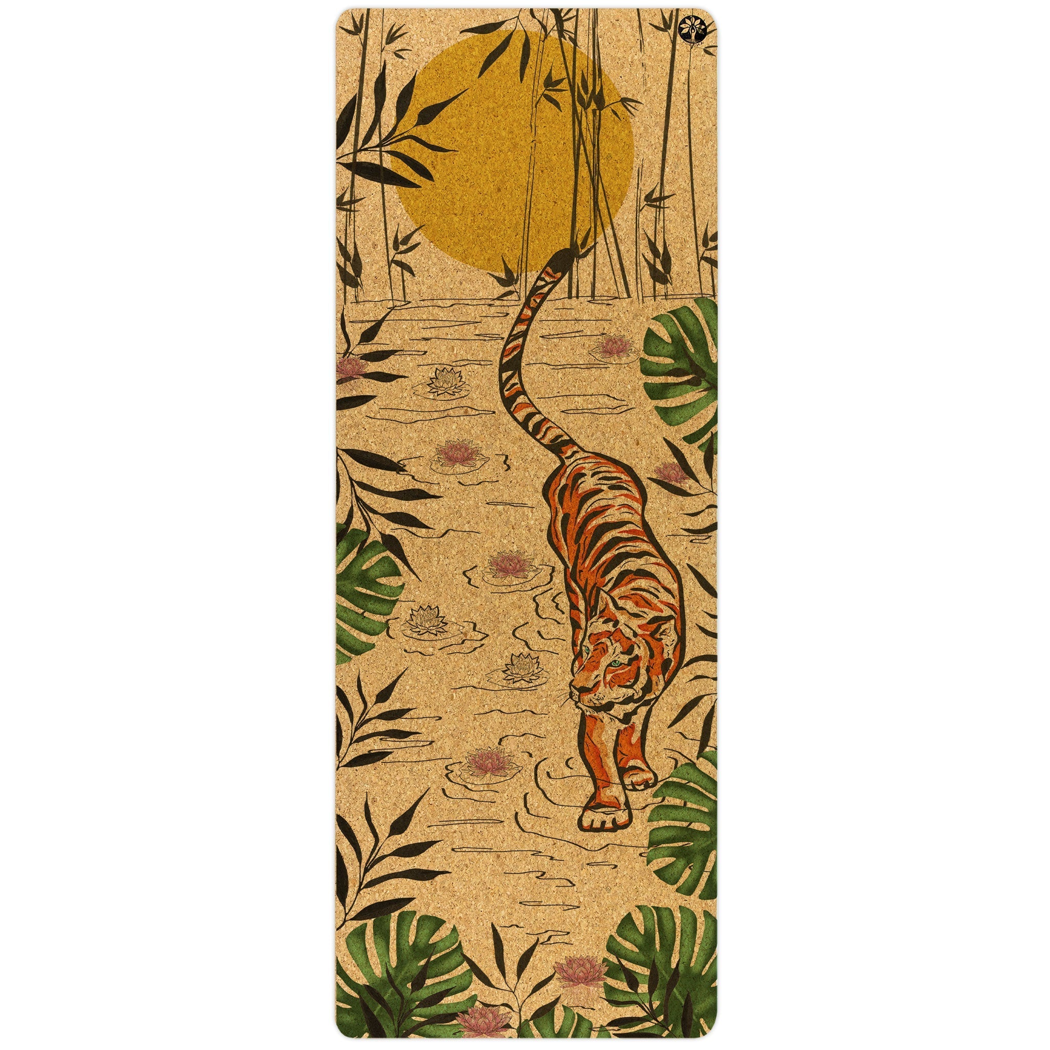 Yoloha Yoga Tiger Lotus Original Cork Yoga Mat